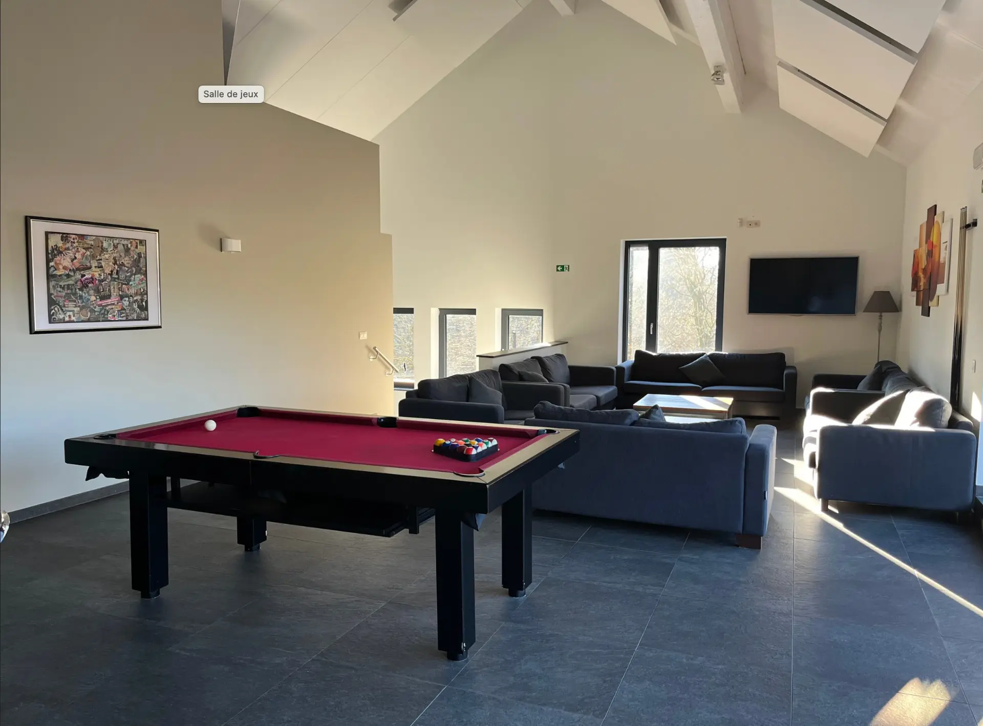 Salon et billard de la Ferme de Randoux